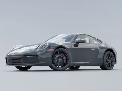 Porsche 911 Carrera 4 GTS low poly Low-poly 3D model