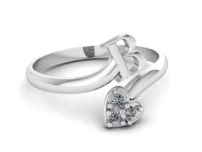 Satylish Proposal Alphabets Ring 3d Printable Model 3D print model