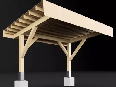 Woden pergola 1 3D model