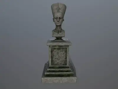 Nefertiti statue of egyptian king Low-poly 3D model