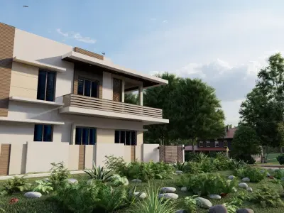 Casa Scene-villa-modern house 3D model buy
