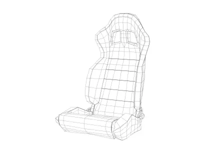 Car racing seat 3D model