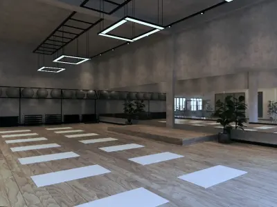 REALISTIC GYM INTERIOR 3D model