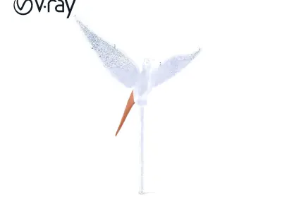 Stylized Bird Sculpture Model Pack for Ornamental Displays Low-poly 3D model