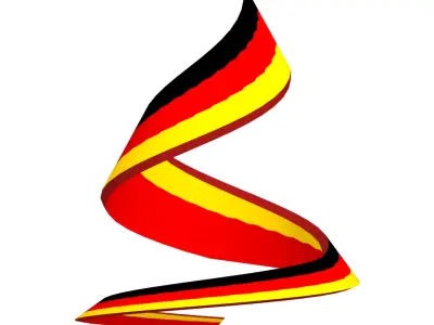 German flag on Double helical structure 3D model