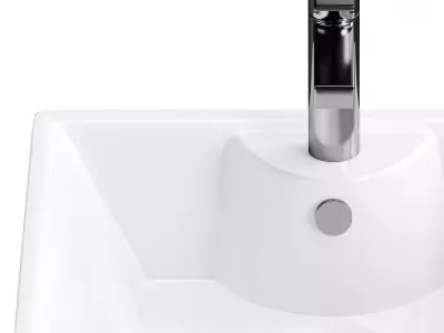 Square Countertop Vessel Bathroom Sink 3D model
