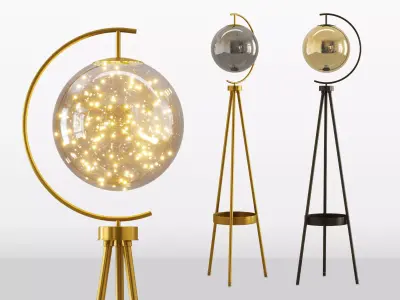 Glass Shade LED Floor Lamp 3D model