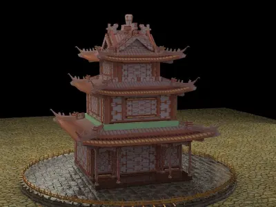 Chinese ancient house 3D model 28