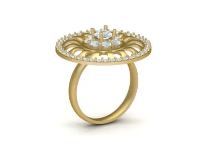 Luxury Round Cocktail Diamond Statement Ring for Women  2321 3D print model