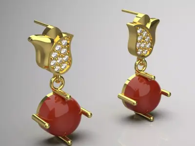 flower jewelry earring je0026 3D print model