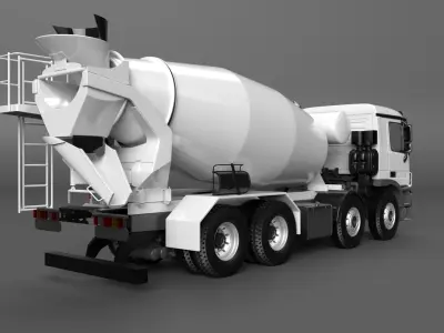 Mercedes ACTROS 4141 B cement Mixer 3D model