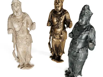 Standing Buddha bodhisattva sculpture Low-poly 3D model