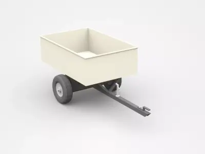 Small Industrial Trailer 3D model