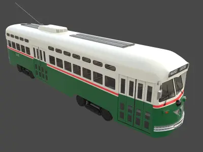 PCC Trolley Car Municipal Retro Railway 3D model