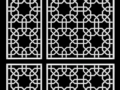 Arabic Islamic pattern decorative gold plaster 3D model