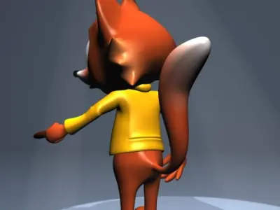 Cartoon Fox RIGGED Low-poly 3D model