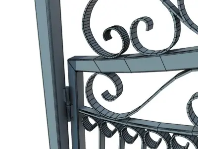Ironworks collection wrought iron gate at 3D model