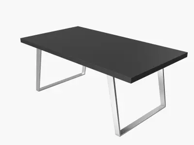Table 4 black white circle top model 3D model