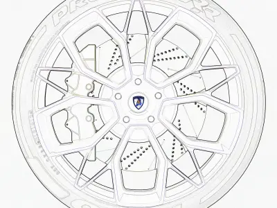 Luxury Car Rim 3D model