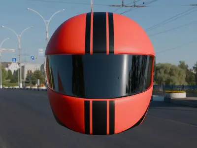 Motor Helmet Low-poly 3D model