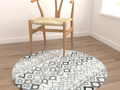 Round Rug Set 298 3D model