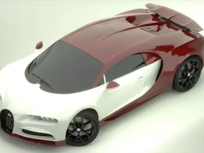 Bugatti Chiron Sport 2021 White 3D model