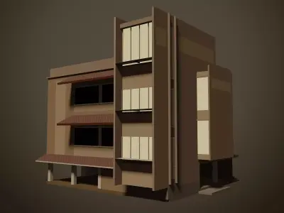 Building in sepia tone 3D model