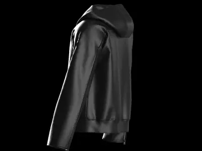 Male raglan leather jacket 3D model