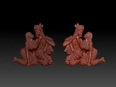 Radha Krishna Pendant 3D print model