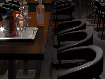 Luxury nightclub bar interior 12 3D model