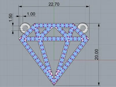 Diamond pendant 258 3D print model