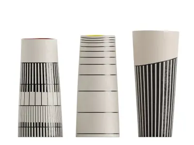 Lara Scobie ceramic vase set of 3 3D model