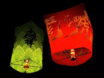 Chinese sky lantern  Low-poly 3D model buy