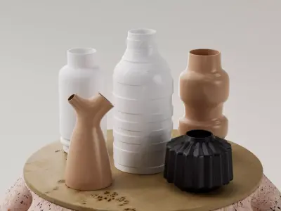 SET JARRONES DECORATIVOS - FLOREROS - VASOS 3D print model