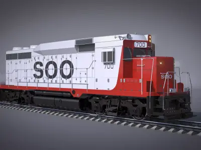 Locomotive GP30 700 SOO Line 3D model