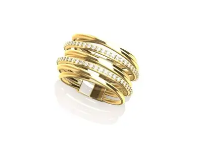 Luxury Zirconia Ring 3D print model