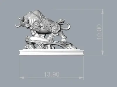 buffalo statue 3d 3D print model
