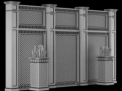 Decorative fence 2 3D model