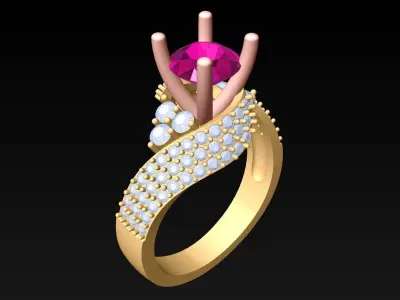 Diamond Ring - Womens Rings - GN150 3D print model