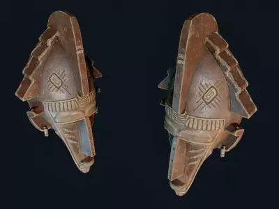 African Decor Mask 5 Low-poly 3D model