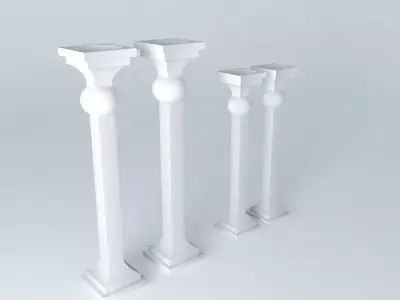 candlestick candlestick three columns Free 3D model