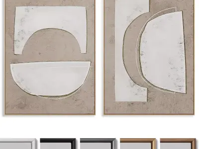 Abstract Painting Frame set 3D model 189