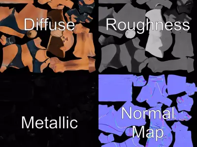 Black Athletic Model model pack Low-poly 3D model