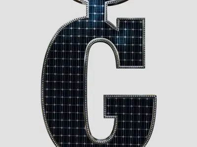 Solar Panel Letter - G 3D model