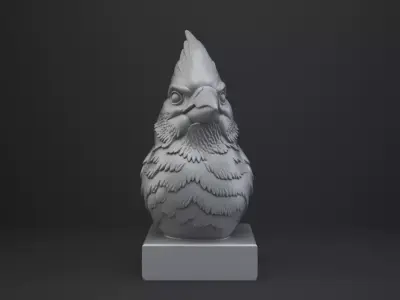 Cardinal Bird Bust - Animal Figurine 3D print model