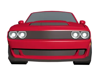 Dodge Challenger SRT Hypercasual Low-poly 3D model