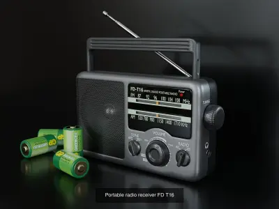 Set of desktop and portable radios 3D Model Collection