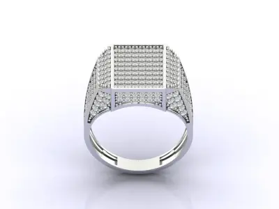 Print Ready STL 3DM  Gents Rings Diamond Men Ring  3D print model 170