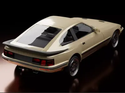 80s 90s Generic GT Coupe Low-poly 3D model