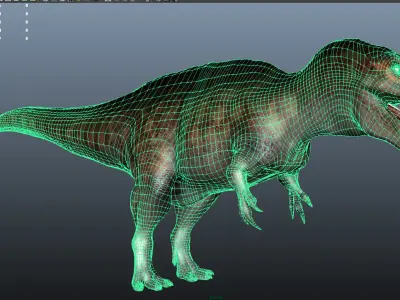 Acrocanthosaurus dinosaur Low-poly 3D model